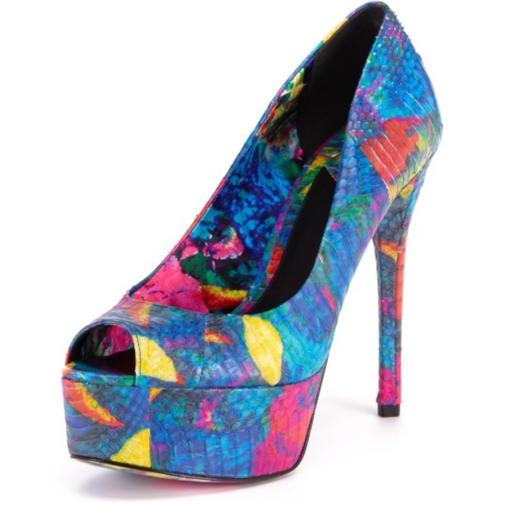 B Brian Atwood colorful peep-toe pumps
